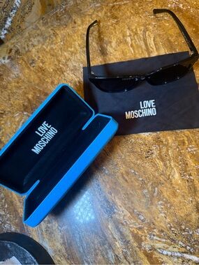 Love Moschino Black Sunglasses with Blue Case and Pouch
